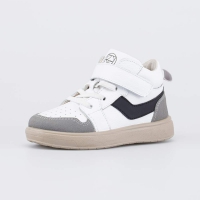 152406-12 беж-сер-чер ботинки ясельная, малодетская Нат. кожа